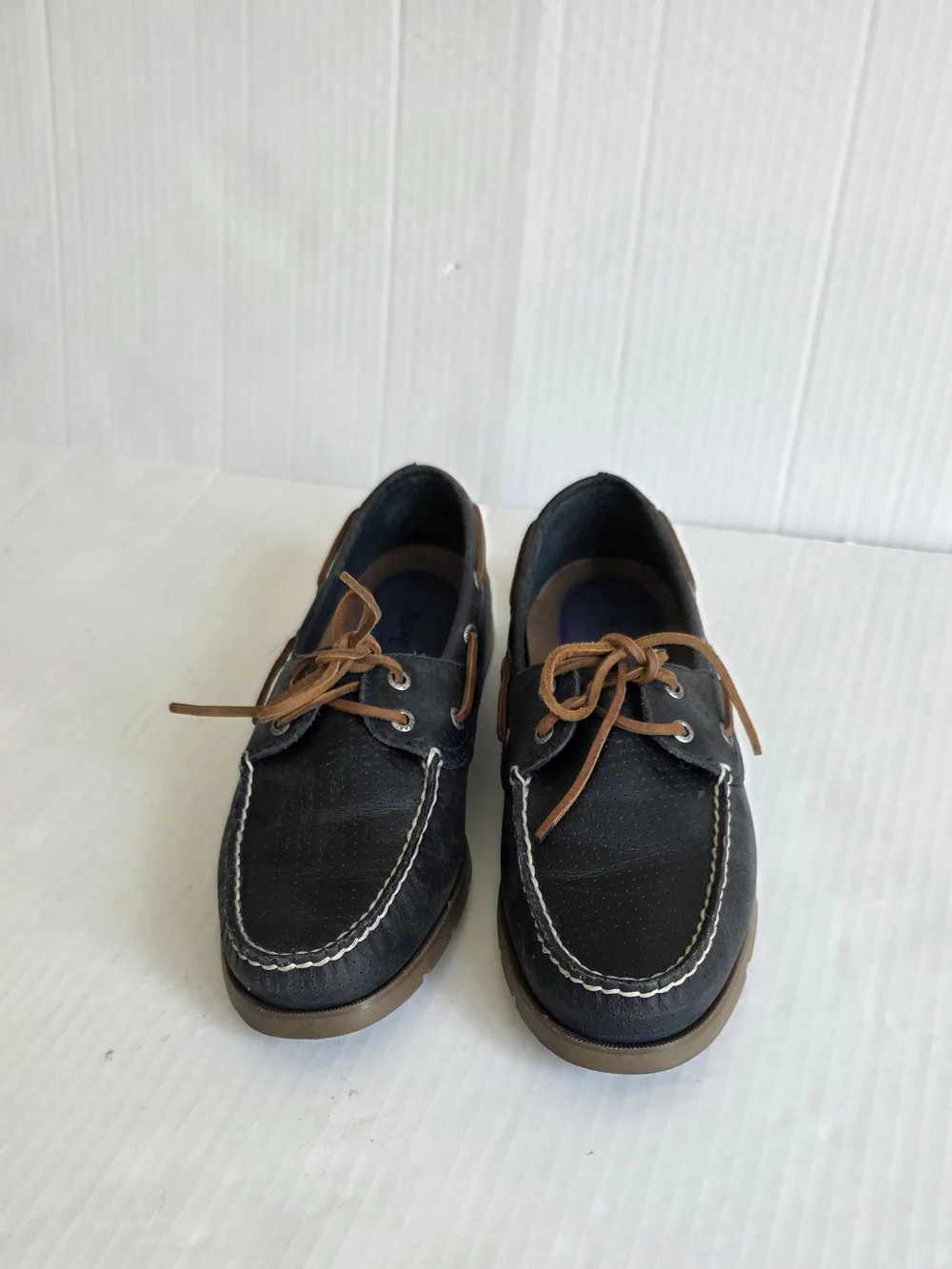 Sperry Top-sider men's Navy Leather 2-eye Boat Shoes Preppy Old Money Nautical